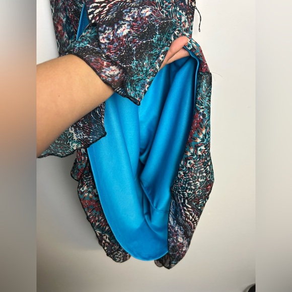 VTG Y2K Signature By Robbie Bee Sz 6 Fairy Flare Leyered Midi Dress Boho Shiffon - Picture 10 of 11